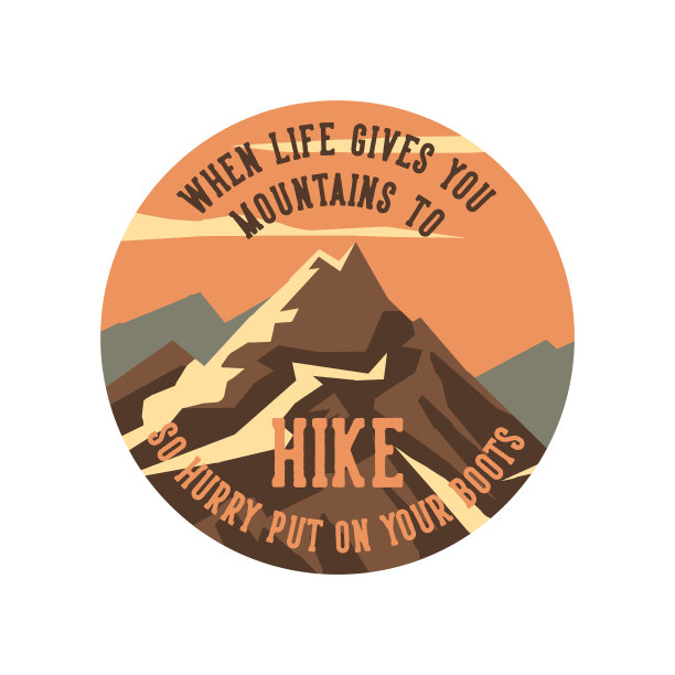 标志设计当生活给你高山远足图片下载