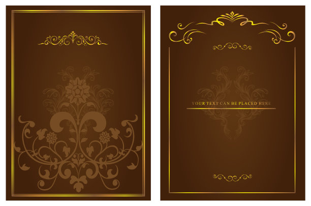 10个复古背景，金色框架图片下载