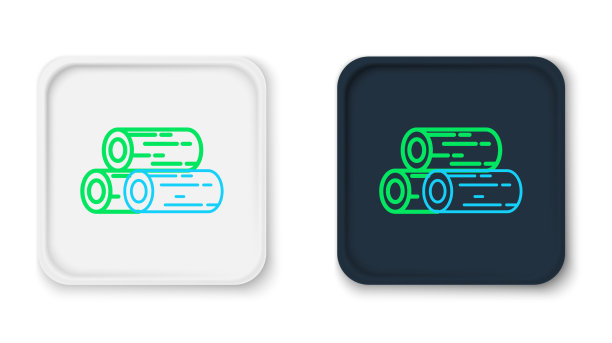 行木圆木图标孤立在白色背景图片下载