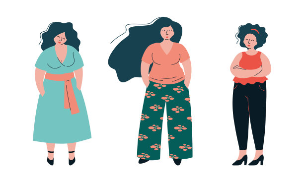 漂亮的大号女人穿着时髦的衣服图片下载