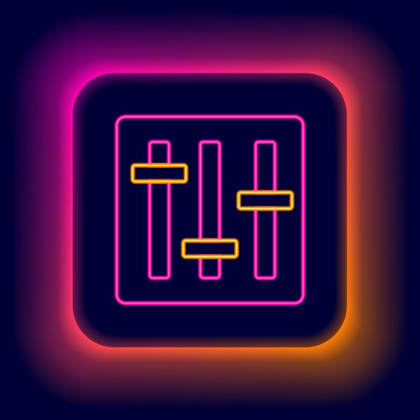 发光的霓虹灯线混音控制器图标图片下载