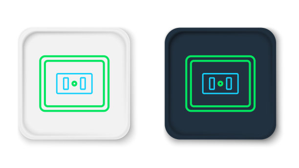 电线插座图标隔离在白色图片下载