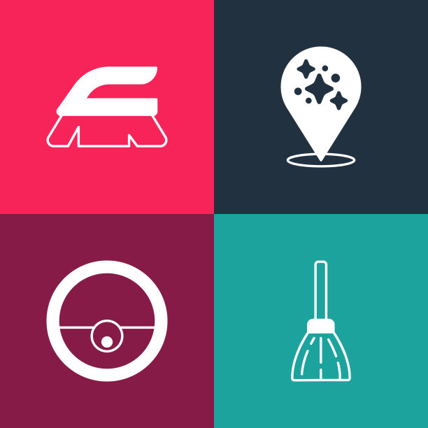 设置波普艺术处理扫帚机器人真空吸尘器图片下载