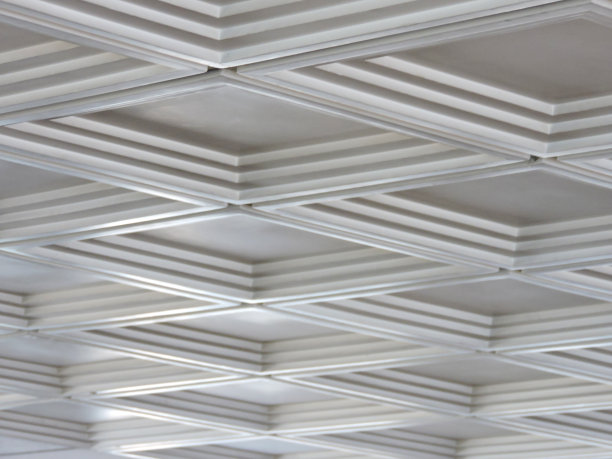 白色几何天花板背景图片下载