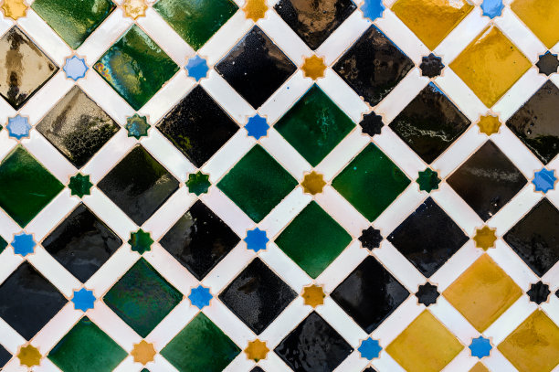 特写的旧墙砖安排作为一个马赛克图片下载