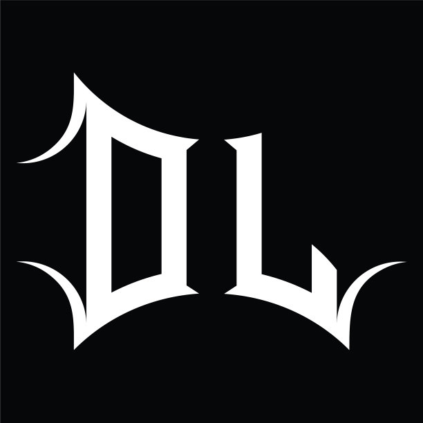 Dl标志字母与抽象形状设计图片下载