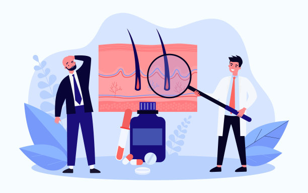 脱发处理平面矢量插图图片下载