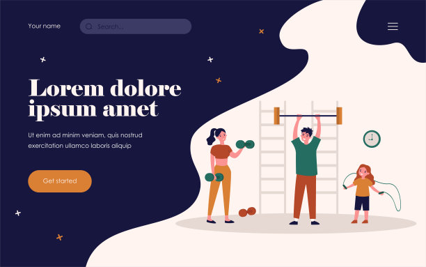 幸福的家庭在健身房锻炼图片下载