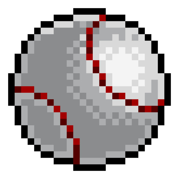 棒球像素艺术八位运动游戏图标图片下载