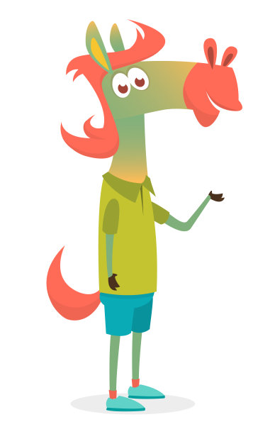 卡通滑稽和快乐的仓鼠穿着现代的奇装异服。矢量插图孤立图片下载