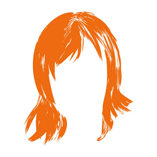 剪影的参差不齐的头发假发孤立在白色背景。优雅的装饰元素设计。矢量插图。图片下载