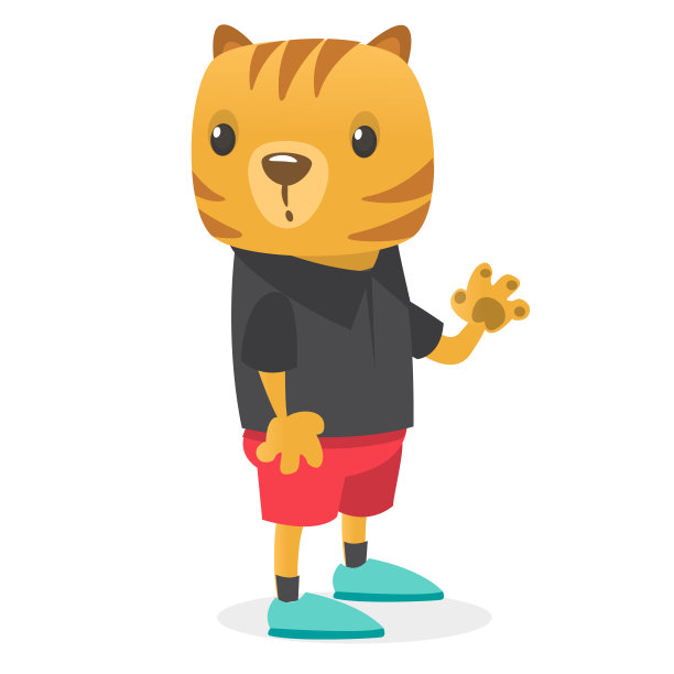 卡通滑稽快乐的仓鼠现代花式穿着衣服。矢量插图孤立。图片下载