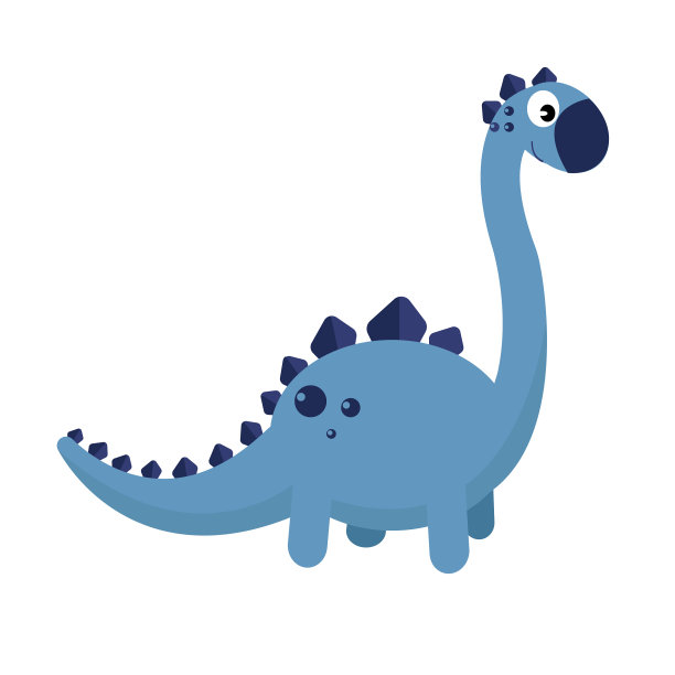卡通风格的长脖子恐龙图片下载