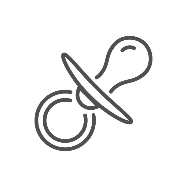 安抚奶嘴的线性风格与可编辑的笔触隔离在白色背景。护理的元素。矢量插图。图片下载