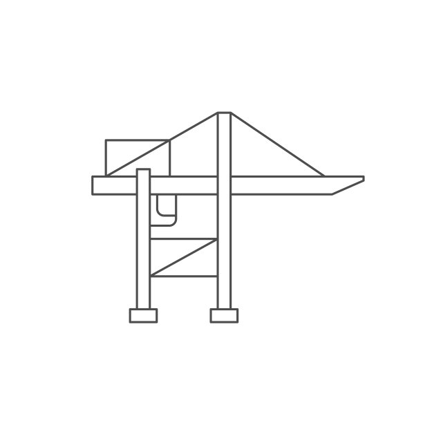 港口起重机线条轮廓图标图片下载
