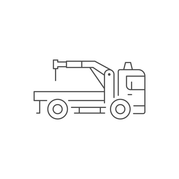 起重机车线轮廓图标图片下载