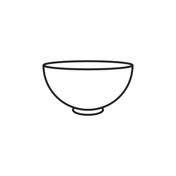 汤碗餐具轮廓矢量。碗形图标线条艺术图片下载