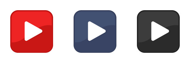 播放按钮图标设置。视音频播放器。矢量插图。孤立在白色背景上。图片下载