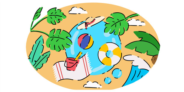 新鲜创意的夏季主题涂鸦图片下载