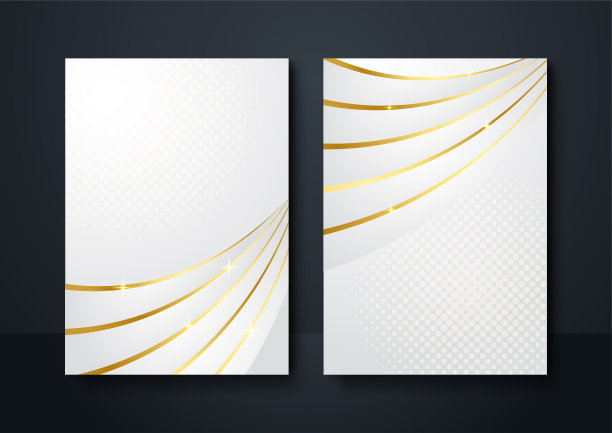 社交媒体横幅背景白色金色。抽象装饰，金线，半色调梯度，三维矢量插图。波浪覆盖模板，几何形状，现代最小的旗帜图片下载