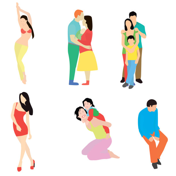 以扁平的风格与人隔离在白色上图片下载