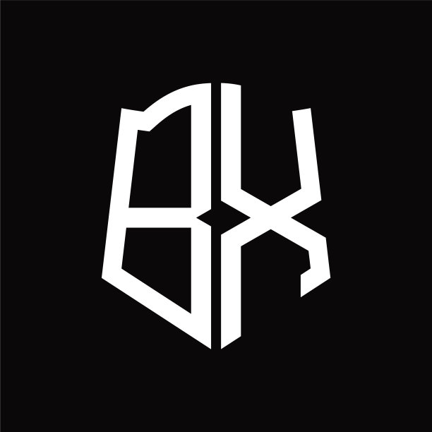 带盾形缎带设计的BX标志图案图片下载