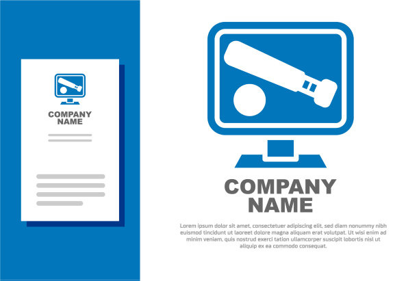 蓝色显示器上有棒球和球棒图片下载