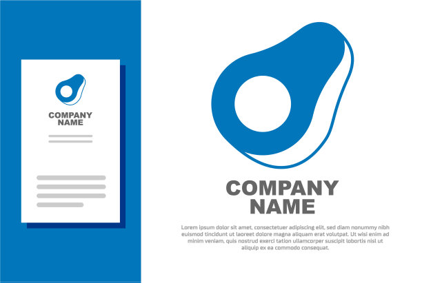 蓝色鳄梨水果图标孤立在白色图片下载