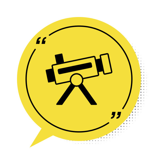 黑色望远镜图标孤立在白色背景图片下载