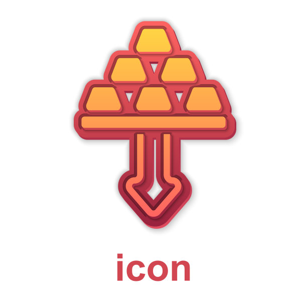 金色的金条图标孤立在白色的背景图片下载