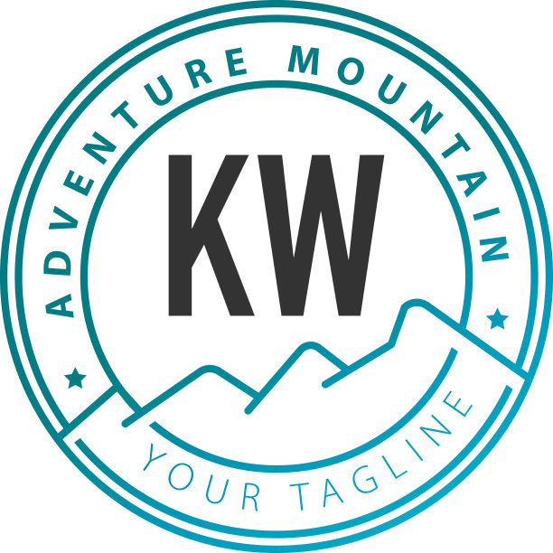 首字母kw探险山标志设计图片下载