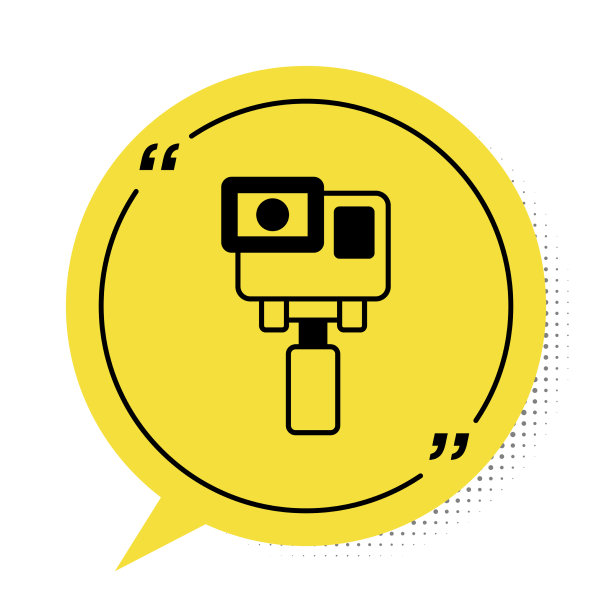 黑色行动极端相机图标孤立在白色图片下载