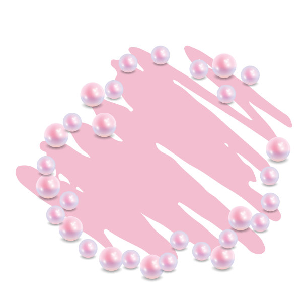 一笔一笔的笔画，还有粉色和金色的珍珠图片下载