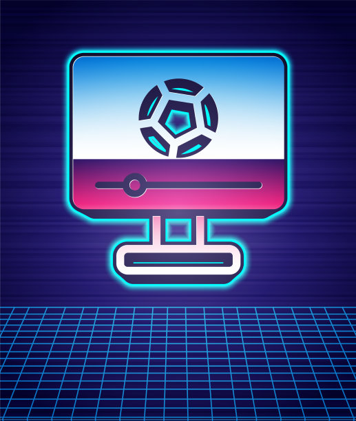 复古风格的足球足球比赛电视图标图片下载