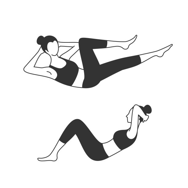 女人做仰卧起坐图片下载