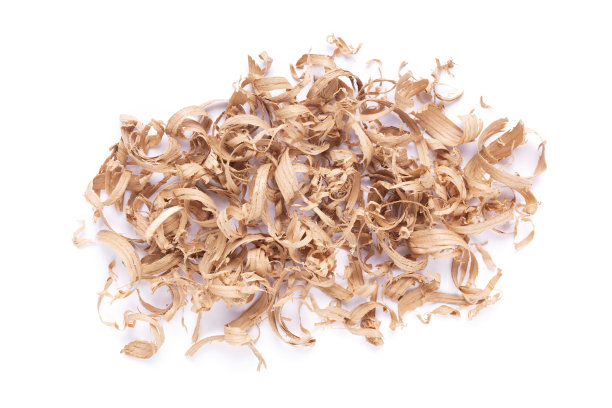 木屑被隔离在白色背景下。白木屑图片下载