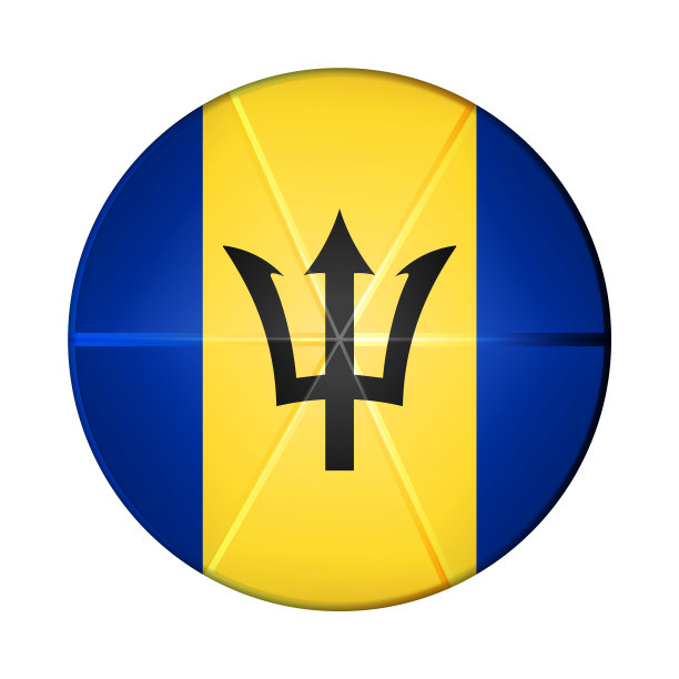 玻璃球与旗帜巴巴多斯圆图片下载