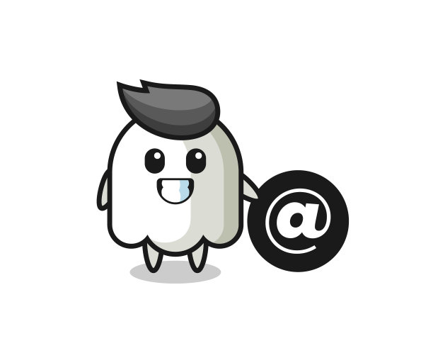 卡通鬼魂站在象征旁边图片下载