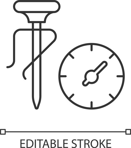 牛奶温度计线性图标图片下载