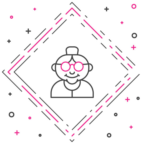 线祖母图标孤立在白色背景上图片下载