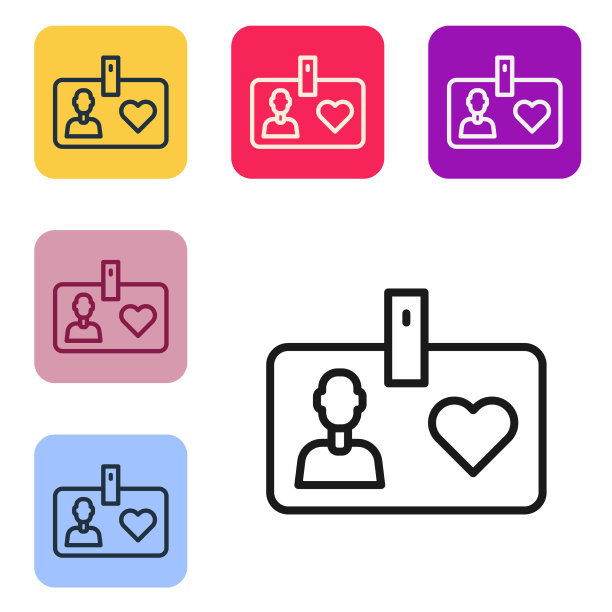 黑线标识卡志愿者图标图片下载