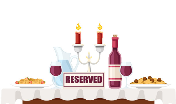 在咖啡厅或餐厅的餐桌上保留招牌图片下载