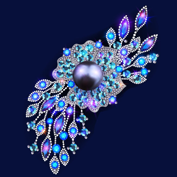 形状为银花的胸针图片下载