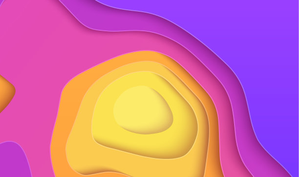 紫黄渐变剪纸设计图片下载