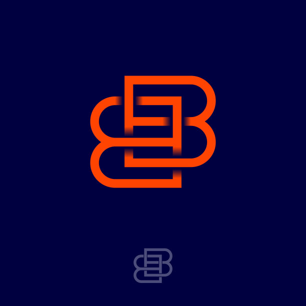 橙色的b和b字母交叉图片下载