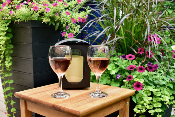 户外绿洲设置在幽静的甲板上，在夏季度假租赁放松，乡村豪华别墅小屋的看法图片下载