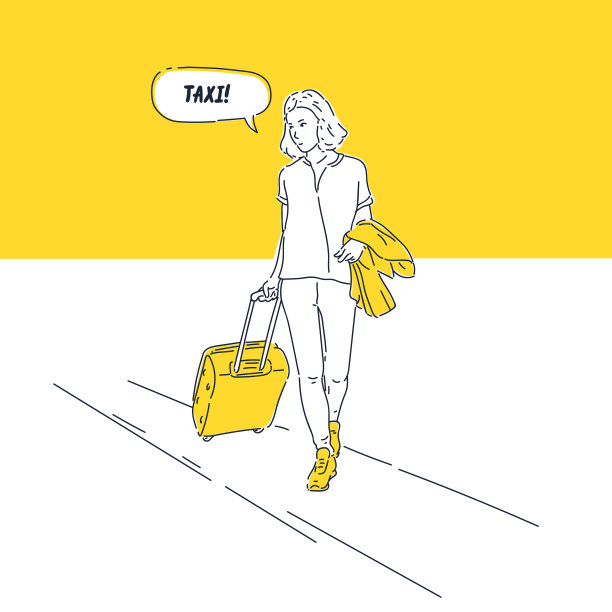 一个带着箱子的女孩正在旅行一个年轻的女人图片下载