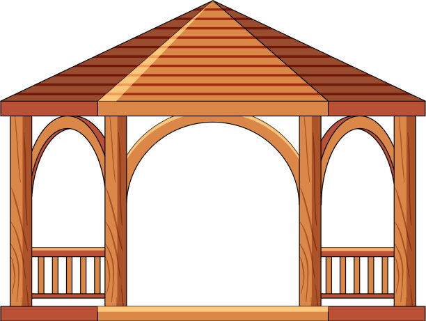 木制露台孤立在白色背景上图片下载