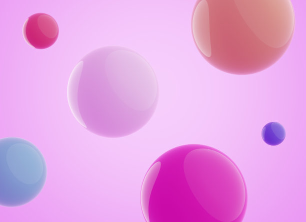 三维渲染球体抽象背景光泽颜色气泡颜色背景图片下载
