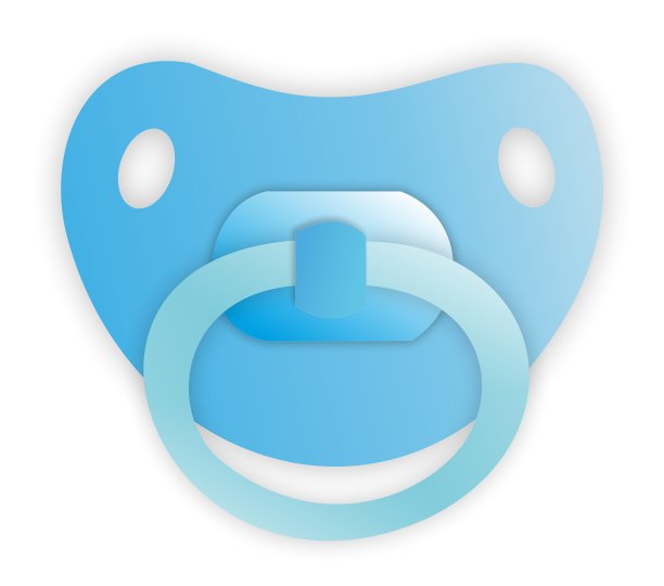 给孩子画奶嘴。婴儿奶嘴隔离在白色背景图片下载